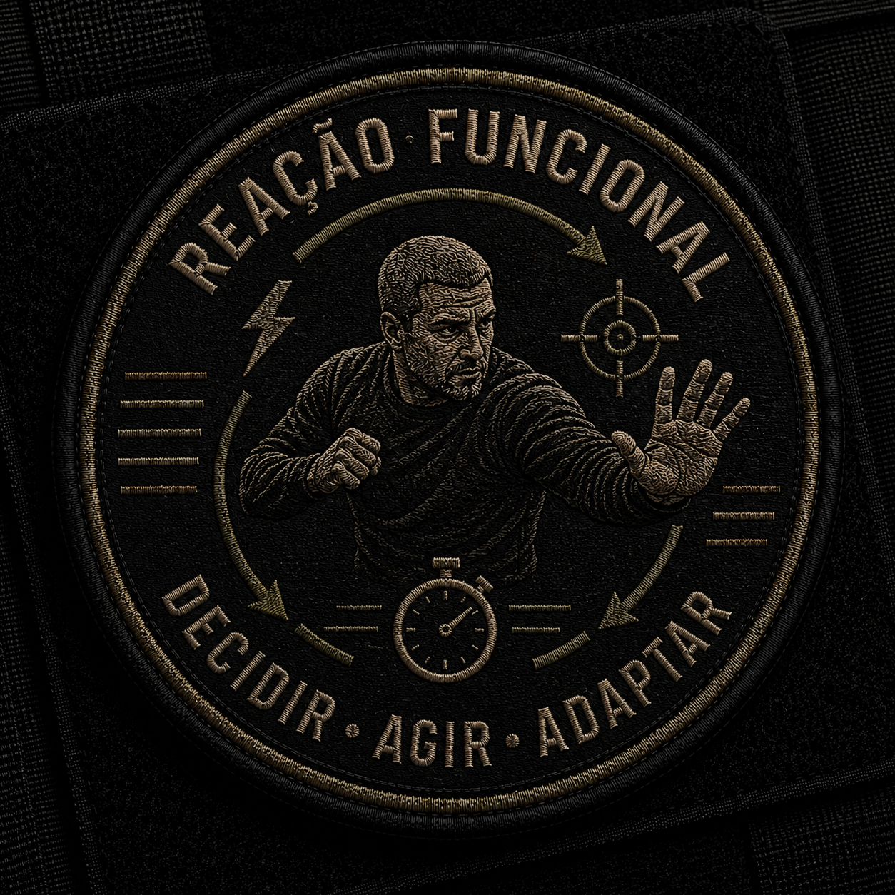 Patch bordado · Reação funcional